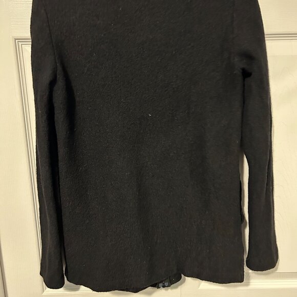 Boiled Wool Coat With Faux Leather Trim - Picture 7 of 11